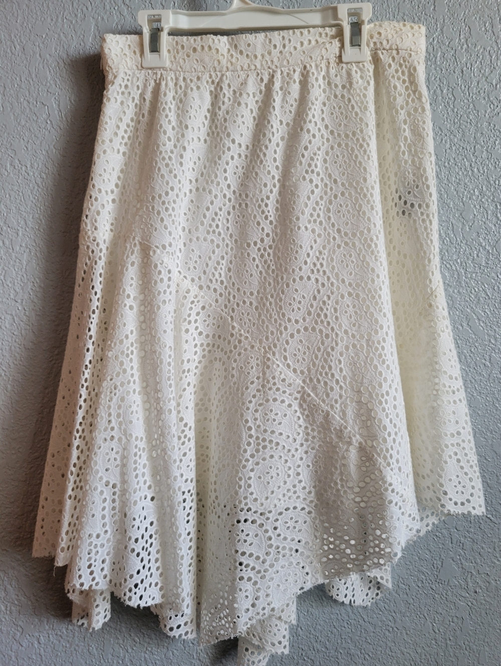 Isabel Marant Ivory Eyelet Asymmetrical Skirt